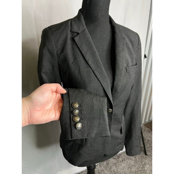 Aritzia Talula women single breasted blazer wool blend casual dark grey size 6 - Picture 3 of 8